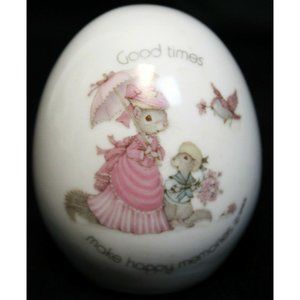 Vtg 1976 Porcelain Egg Mice Mouse Tiny Talk WWA Make Happy Memories Collectible